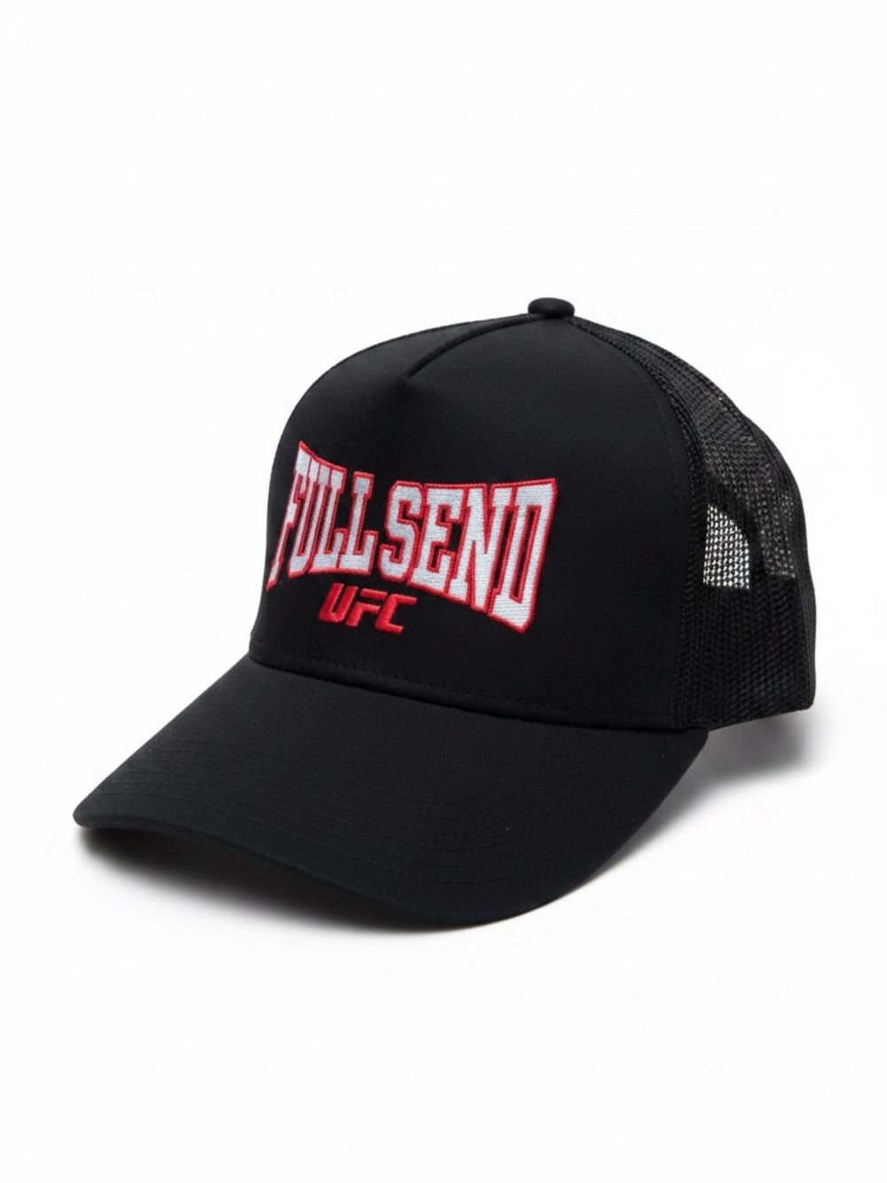 UFC Black Trucker Hat with Red FULL SEND Embroidery